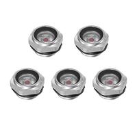 sourcing map Aire Compresor Aceite Nivel Indicador Mirilla Vidrio 1/2" Macho Roscado Aluminio Líquido Indicador Vista Ventana 5uds