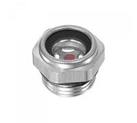 sourcing map Aire Compresor Aceite Nivel Indicador Mirilla Vidrio M18x1,5mm Macho Roscado Aluminio Líquido Indicador Vista Ventana