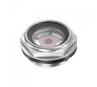 sourcing map Aire Compresor Aceite Nivel Indicador Mirilla Vidrio M26x1.5mm Macho Roscado Aluminio Orgánico Vidrio Líquido Indicador Vista Ventana