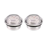 sourcing map Aire Compresor Aceite Nivel Indicador Visor Vidrio 27mm Macho Rosca 2 Piezas Transparente