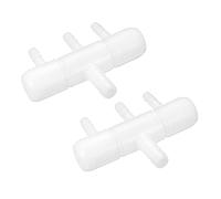 sourcing map Aire Línea Tubo Divisor Conector, 2uds 65mm/2,56" 3 Vías Peces Tanque Oxígeno Tubo Aire Tubería Adaptador para Acuario, Blanco