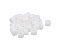 sourcing map Aislamiento de plástico redonda Columna separador de soporte del espaciador del tubo 12x8mm blanco 30pcs