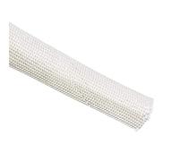 sourcing map Aislamiento Trenzado Manguito, 3.3 Pies-16mm Alta TEMPERATURA Vidrio Fibra Manguito Blanco