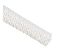 sourcing map Aislamiento Trenzado Manguito, 3.3 Pies-20mm Alta TEMPERATURA Vidrio Fibra Manguito Blanco