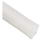 sourcing map Aislamiento Trenzado Manguito, 9.8 Pies-25mm Alta TEMPERATURA Vidrio Fibra Manguito Blanco