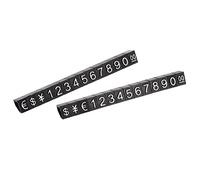 sourcing map Ajustable Desmontable Mini Cubo Precio Etiqueta Pantalla Número Letra Precio Etiqueta Soporte Bloque Kit para Tienda Contador Plata Sobre Negro, 6,3x9mm, 16 Juegos