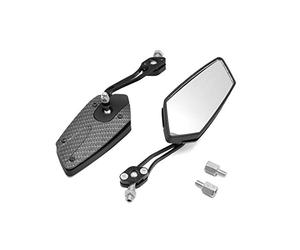 sourcing map Ajustable Pentágono Espejo Retrovisor de Moto Negro Gris 10mm 8mm