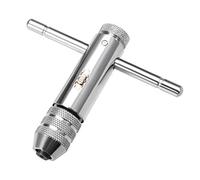 sourcing map Ajustable Trinquete Grifo Llave T-Manija, para Métrico M3-M8 Roscar Machos, Macho Escariador Golpeteo Trinquete Llave, 85mm (3,35 pulgadas) Cuerpo