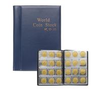 sourcing map Álbum de 120 bolsillos para monedas, 5 x 5 cm, forro de PVC, cartón, libro de almacenamiento de monedas, libro de almacenamiento de monedas de piel sintética, fundas para coleccionistas