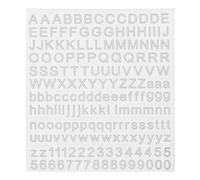 sourcing map Alfabeto Letras Número Resina Pegatinas 3D Pequeño A A Z Plata