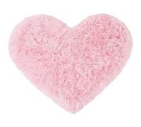 sourcing map Alfombras de piel sintética de oveja, en forma de corazón, peludas y esponjosas para sofá, sala de estar, dormitorio, piso, alfombra de felpa suave de pelo profundo, 70x90 cm, rosa claro