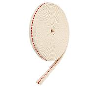 sourcing map Algodón Aceite Lámpara Mecha 9mm Plano Ancho 3 Metros/10 Pies Largo con Roja Puntada para Aceite Linterna Iluminación