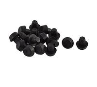 sourcing map Almohadilla de caucho de protección negro 6mm Mesa de casa de plástico protector paragolpes de recepción de golpes 16pcs