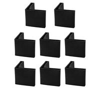 sourcing map Almohadilla de Pie de Hierro Angular 38 mm x 38 mm, Protector de Tapa de Pierna de Plástico en Forma de L, Negro 8 Piezas
