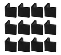 sourcing map Almohadilla De Pie De Hierro En Ángulo En Forma De L De De Plástico De Cubierta De Tapa De Pierna Mala Protector De Suelo 12 Pcs Negro 50x50mm