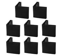 sourcing map Almohadilla De Pie De Hierro En Ángulo En Forma De L Tapa De Pierna De Plástico De Cubierta De Tapa De Pierna Protector De Suelo 8 Pcs De Estante Negro 45x45mm