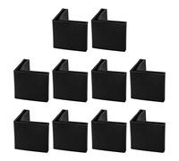 sourcing map Almohadilla De Pie De Hierro En Ángulo En Forma De L Tapa De Pierna De Plástico De Cubierta De Tapa De Pierna Protector Deslizante De Suelo 10 Pcs Negro 30x30mm