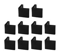 sourcing map Almohadilla De Pie De Hierro En Ángulo En Forma De L Tapa De Pierna De Plástico De Cubierta De Tapa De Pierna Protector Deslizante De Suelo 10 Pcs Negro 40x40mm