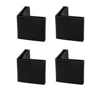 sourcing map Almohadilla De Pie De Hierro En Ángulo En Forma De L Tapa De Pierna De Plástico De Cubierta De Tapa De Pierna Protector Deslizante De Suelo 4 Pcs Negro 50x50mm