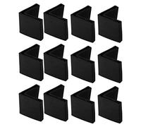 sourcing map Almohadilla De PVC De Pie De Hierro En Ángulo con Forma De L De Pierna De Estante Tapa Pies Metálicos Protector De Suelo 12 Pcs Negro 50x50mm