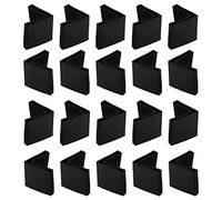 sourcing map Almohadilla De PVC De Pie De Hierro En Ángulo con Forma De L De Pierna De Estante Tapa Pies Metálicos Protector De Suelo 20 Pcs Negro 40x40mm