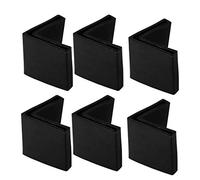 sourcing map Almohadilla De PVC De Pie De Hierro En Ángulo Con Forma De L De Pierna De Estante Tapa Pies Metálicos Protector De Suelo 6 Pcs Negro 40x40mm