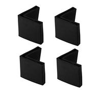 sourcing map Almohadilla De PVC De Pie De Hierro En Ángulo Con Forma De L De Pierna De Estante Tapa Pies Metálicos Protector De Suelo 4 Pcs Negro 50x50mm