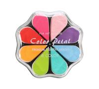 sourcing map Almohadilla de tinta de pétalo, almohadilla de sellos lavable de 4.3 pulgadas para huellas de mano, sellos de goma, álbumes de recortes, manualidades artísticas, tiempos felices