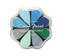 sourcing map Almohadilla de tinta de pétalo, almohadilla de sellos lavable de 4.3 pulgadas para huellas de mano, sellos de goma, álbumes de recortes, manualidades, paisaje de invierno