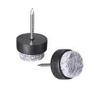 sourcing map Almohadilla deslizante de fieltro, protector de pata de mesa, silla para clavar en muebles Negro de 14mm de diámetro 40 Piezas