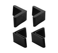 sourcing map Almohadillas De Goma Cubre Pie De Mueble En Forma De L Angulo De Hierro,Negro Para Casa Para Hotel 4 pcs 25x25mm