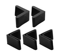 sourcing map Almohadillas De Goma Cubre Pie De Mueble En Forma De L Angulo De Hierro,Negro Para Casa Para Hotel 5 pcs 30x30mm