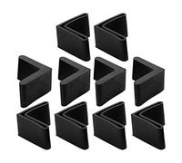 sourcing map Almohadillas De Goma Cubre Pie De Mueble En Forma De L Angulo De Hierro,Negro Para Casa Para Hotel 10 pcs 25x25mm