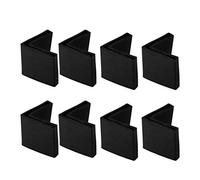 sourcing map Almohadillas De Pie De Hierro En Ángulo En Forma De L De Pierna Con Extremo De Tapa Cubierta De PVC Protector Deslizante De Suelo 8 Pcs Negro 30x30mm