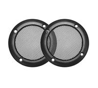 sourcing map Altavoz Rejilla Cubierta 3,5 Pulgadas Malla Decorativa Círculo Subwoofer Guardia Protector Negro 2 Piezas