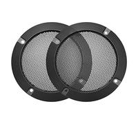sourcing map Altavoz Rejilla Cubierta 4 Pulgadas Malla Decorativa Círculo Subwoofer Guardia Protector Negro 2 Piezas