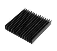 sourcing map Aluminio Negro Radiador Disipador de Calor disipador de Calor 60mm x 60mm x 10mm