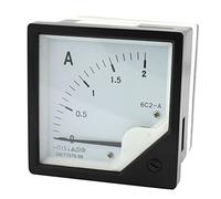 sourcing map Analógico Corriente Panel Medidor DC 0-2A 6C2 Amperímetro para Automotriz Circuito Prueba Carga Batería Amperios Probador Calibre Paquete de 1