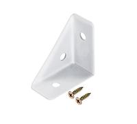 sourcing map Ángulo Esquina Soportes 38mm X 38mm, En frío Laminado Acero Tirantes Unión Soporte para Escritorio Cama Borde Blanco 4uds