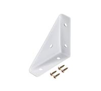 sourcing map Ángulo Esquina Soportes 66mm x 66mm, Frío Laminado Acero Tirantes Unión Soporte para Escritorio Cama Borde Blanco 4uds