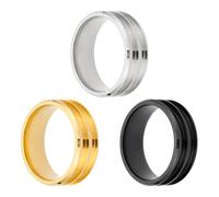 sourcing map Anillo de acero de titanio en blanco, anillo ranurado con incrustaciones en blanco para hacer joyas, suministros de manualidades, Size 7, Vidrio templado, Ágata