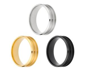 sourcing map Anillo de acero de titanio en blanco, anillo ranurado con incrustaciones en blanco para hacer joyas, suministros de manualidades, Size 8, Vidrio templado, Ágata