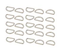 sourcing map Anillo en D soldada tono plata de 20mm de anchura interior plana de aleación de zinc escrito 25pcs