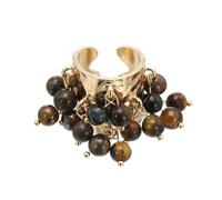 sourcing map Anillo occidental para mujer, ajustable, con borlas, abierto, vintage, apilable, joyería, Acero aleado, Sin piedras preciosas