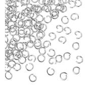 sourcing map Anillos de salto abiertos, 3,1 mm x 4,5 mm, acero inoxidable 316, conector de 0,7 mm de grosor, suministros de fabricación de joyas para pulseras, collares, colgantes, bricolaje, paquete