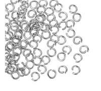 sourcing map Anillos de salto abiertos, 3,4 mm x 5 mm, acero inoxidable 316, conector de 0,8 mm de grosor, suministros para hacer joyas, pulseras, collares, colgantes, bricolaje, paquete de 120