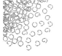 sourcing map Anillos de salto abiertos, 3 mm x 5 mm, acero inoxidable 316, conector de 1 mm de grosor, suministros para hacer joyas, pulseras, collares, colgantes, bricolaje, paquete de 160