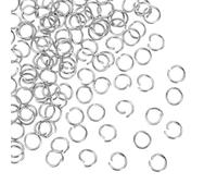 sourcing map Anillos de salto abiertos, 4,4 mm x 6 mm, acero inoxidable 316, conector de 0,8 mm de grosor, suministros para hacer joyas, pulseras, collares, colgantes, bricolaje, paquete de 120