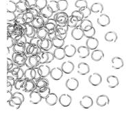 sourcing map Anillos de salto abiertos, 4,6 mm x 6 mm, acero inoxidable 316, conector de 0,7 mm de grosor, suministros para hacer joyas, pulseras, collares, colgantes, bricolaje, paquete de 120