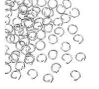 sourcing map Anillos de salto abiertos, 7,6 mm x 10 mm, acero inoxidable 316, conector de 1,2 mm de grosor, suministros para hacer joyas, pulseras, collares, colgantes, bricolaje, paquete de 60